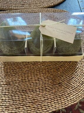 Hand Poured Trio of Green Pear Candle Set by Vance Kitira